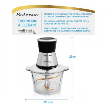 Rohnson R-5120 Πολυκόπτης Multi 700W με Δοχείο 2lt